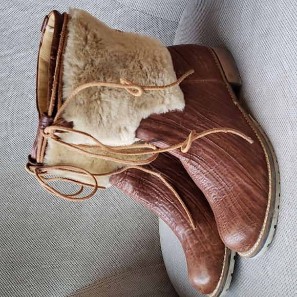 Matt Bernson Shoes - Matt Bernson Leather and Fur Ankle Boots